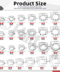 400 Piece Monster 304 Stainless Steel External Star Washers Internal Serrated Lock Washers Split Washer Toolkit size chart with dimensions.