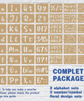 Go To Calligraphy Stencil Kit With 50 Pieces Large 4 Inch And Small 2 Inch Alphabet Stencils Numbers And Floral Designs Reusable Plastic Templates For Arts And Crafts Painting On Wood displayed on wall