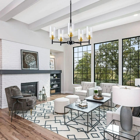 Three Light Linear Kitchen Island Chandelier Rectangle Pendant Lights For Dining Room Farmhouse Hanging Lights With Glass Shades Black And Gold Finish