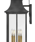Extra Large Outdoor Wall Lantern Featuring Heritage Brass And Aged Zinc Finish Dang Tough Aluminum Build Clear Glass Panels classic coach light design