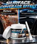 Hit The Garage And Fix That Rust Real Quick With Car Metal Rust Repair Paste And Brush 3 Pack Stops Corrosion Dead and shows before and after rust repair on car.