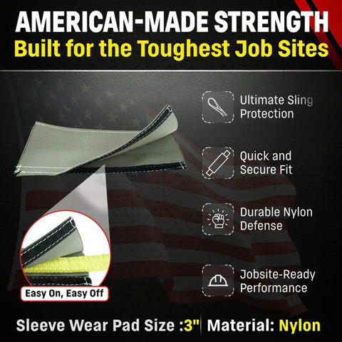 3 Inch Nylon Sling Sleeve Wear Pad for Lifting Slings with Hook and Loop Closure, heavy duty abrasion shield, open view