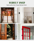 Image showing multiple doors with 2 Pack Matte Black Self Closing Door Hinges Spring Loaded Auto Close Kit For Interior Doors.