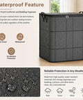 Kick Clutter To The Curb Two Pack Of XXL Foldable Moving Bins With Heavy Duty Reinforced Handles For Straight Up Durability Large Capacity Clothes And Blanket Storage waterproof feature and fabric detail