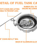 Detail view of Truck Fuel Tank Cap Non Locking Solid Ultra Low Sulfur Three And A Half Inch Nominal Five Point Five TPI