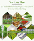 Collage showing Heavy Duty Weed Barrier Fabric uses in gardens, courtyards, paths, greenhouses, gravel roads, artificial grass.