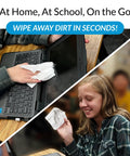 Screen Cleaning Wipes Travel Pack Individually Wrapped For Laptops Monitors And TVs Streak Free 24 Large Wipes in use