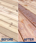 Before and after deck wood treated with Clear Wood Sealer For Outdoor Projects A Water Based Nano Penetrating Sealant That Waterproofs Decks