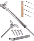 Adjustable Angle Marine Grade T316 Stainless Steel Cable Railing Kit For Wood Posts One Eighth Inch Cable 0 To 180 Degrees