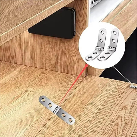 20Pcs 180 Degree Foldable Hinge Flap Hinges for sewing machine cabinets showing flush panel design in wood installation