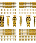 DIY Friendly Hinge Repair Kit With Screws And Expansion Anchors 6x14mm For Stripped Holes, Gold Finish, 150 Pairs