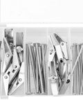 24 Piece Toggle Bolts and Wing Nuts Set for Drywall Mounting, Heavy Duty Iron Fasteners in clear compartment box