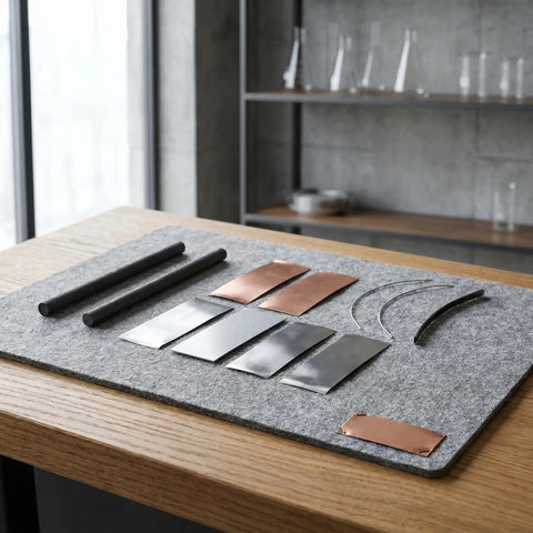 All In One Electroplating Metal Electrodes Kit With Copper Anode Sheets Zinc Electrodes And Graphite Rod For Chemistry Electrolysis Experiments