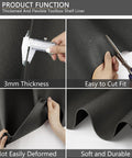Thickened Foam Toolbox Liner Mat For Tool Boxes And Workbenches, Heavy Duty Cushioned Pad To Protect Tools And Surfaces, Noise Dampening And Vibration Absorption, Black, 16 By 6 Inches, Garage And Chest Organizer Accessory shown with flexible and durable black foam material being cut and measured.