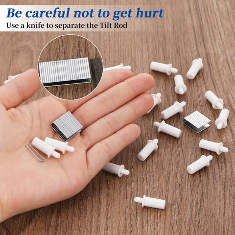 No Sweat Plantation Shutter Repair Kit With Hella Sturdy Spring Loaded Pins and Top Shelf Louver Staples on hand for easy DIY upgrades.