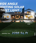 Outdoor Solar Flood Lights With Motion Sensor And Remote Control illuminating a garden at night with a wide angle