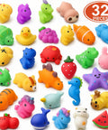 Premium Total Knockout 32 Pack Mochi Squishy Toys Kawaii Animals colorful assortment of slow rising squishies for sensory play.