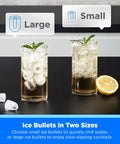 Countertop Bullet Ice Maker Fast Ice 8 Bullets In 6 Minutes Up To 26 Lbs Per Day Self Cleaning with ice bullets in glasses