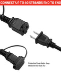 Connectors for Outdoor LED String Lights 24 Ft Weather Resistant With Vintage Bulbs For Patio Garden Backyard Cafe Bistro Gazebo