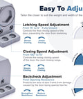 Diagram showing adjustments for Heavy Duty Commercial Door Closer FS 6300 Auto Hydraulic Spring Hinge Grade 1 UL.