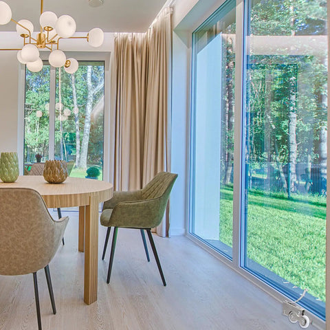 8 Piece Double Wheel Replacement Door Runners For Sliding Windows And Wardrobes Heavy Duty Pulleys by a stylish dining area.