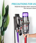 Person using Durable Floor Storage Stand For Dyson V15 Detect V11 V10 V8 V7 V6 Cordless Vacuum Cleaners in silver grey
