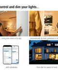 No Fuss Matter Smart Dimmer Switch 2 Pack, Single Pole Wall Controller For Alexa Apple HomeKit Google SmartThings, Thread Hub Required, Neutral Wire, UL Certified Pro Grade Light Control in use, dimming lights.