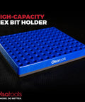 Beefy Extra Large Hex Bit Organizer With Magnetic Base, Heavy Duty Screwdriver Bit Holder For Shop And Garage, Pro Grade, Blue XL