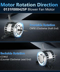 Heavy Duty 1/2 Hp 4 Speed Blower Fan Motor Compatible With Goodman Furnace Replacement 0131F00042 115V 1130 Rpm 7A HVAC Blower Motor motor rotation direction illustration