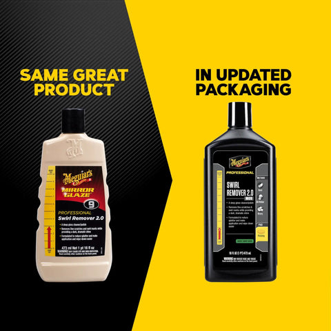 Scratch And Swirl Remover 2.0 For Cars, Deep Gloss Shine That Pops, Remove Fine Scratches By Hand Or With A Machine, Easy To Use Car Detailer, 16 Oz For Dark Paints, Pro Results in beige and updated black bottles