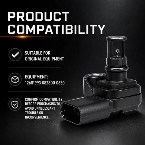 Precision Tuned Air Temperature And Intake Manifold Pressure Map Sensor for Chevy Silverado Malibu Equinox GMC Sierra 2500 3500 Cascada with setup details.