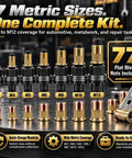Top Shelf Gcr15 Carbon Steel Rivet Nut Tool Kit With Dual Bearing Shafts And Complete M3 To M12 Mandrel Set showing mandrels and nuts.