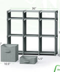 Nine Cube Storage Organizer With Bins Included For Toy Storage Closet Storage And Clothes Storage Grey All In One Cabinet System image