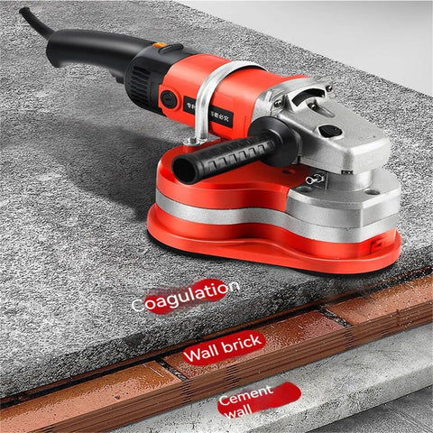 Heavy Duty 2800W Corded Angle Grinder With Six Speed Settings And Detachable Head on a surface for precise cutting tasks.
