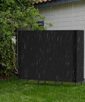 4 Foot Firewood Rack With Weatherproof Cover, Outdoor Log Storage And Indoor Firewood Stand under rain, black metal frame