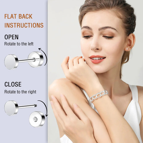 Premium Top Shelf 4Mm Titanium Stud Earrings For Sensitive Ears Hypoallergenic Flatback Dot with instruction details.