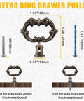 Antique Bronze Drop Ring Cabinet Pulls Set Of Six Heavy Duty Zinc Alloy Drawer Pulls For Kitchen Cabinets And Dressers