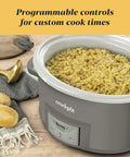 Heavy Duty 7 Quart Programmable Slow Cooker With Secure Locking Lid And Bright Digital Screen Cook And Carry Electric Pot for meal prep with macaroni.