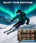 Heavy Duty Ski Wall Mount Rack For Garage And Home Badass Modular Storage System Holds Eight Pairs Of Skis And Poles With Thick Rubber Padding And No Fuss Install, shown holding skis in a clean, space-saving setup.