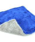 Autofiber Amphibian mini dual-side microfiber towel, 8x8 in, blue top with gray plush underside, Amazon brand
