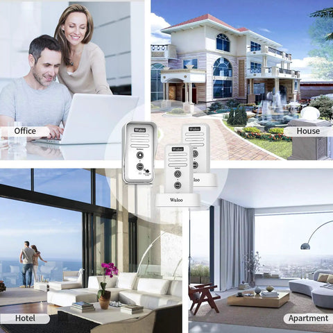 Easy Install Wireless Intercom Doorbell Chime For Home Expandable System With Indoor And Outdoor Transmitters And Receivers White 1T2 in office, house, hotel, apartment settings