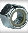 Built Like A Tank 1 1/4 12 Thread Nylon Insert Hex Lock Nuts Grade 2 Zinc Plated Steel from a bulk pack of fifty fasteners.