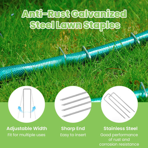 Heavy Duty 6 Inch Galvanized Landscape Staples 50 Pack U Shaped Pins For Securing Weed Barrier Fabric Garden Stakes And Lawn Ground Anchors 11 Gauge Rust Resistant