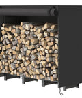 Adjustable Firewood Rack With Weatherproof Cover For Indoor And Outdoor Use Beefy Metal Frame Keeps Firewood Dry And Organized