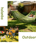 Compact Ultralight Camping Hammock With Tree Straps And Storage Bag No Stand Needed For Outdoor Use, lightweight polyester rope hammock in use.