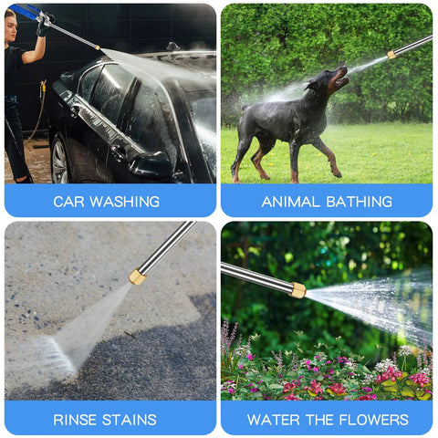 Jet Nozzle Power Washer Wand With 2 High Pressure Nozzles And Quick Connectors for car washing, animal bathing, cleaning patios, and watering flowers