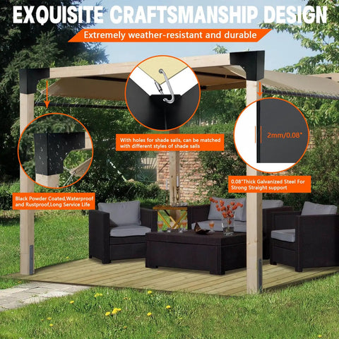 2 Way L Shaped Pergola Corner Brackets For 6x6 Lumber Outdoor DIY Kit With Hardware Built Tough Galvanized Steel Rust Proof Bracket Set For Actual 5.5 x 5.5 Inch Lumber Porch Log Cabin Projects