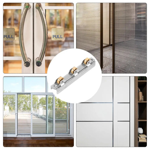 Heavy Duty Sliding Screen Door Pulley Wheel Replacement Rollers For Smooth As Butter Silent Glide Zero Friction Operation And Quick No Sweat Home Fix With Durable Bearings And Wear Resistant Build displayed on various doors.