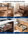 Heavy Duty Black Drawer Slides Providing Rock Solid Stability With Whisper Quiet Soft Close Runners Smooth Gliding Tracks For Kitchen Cabinets And Office Desks 22 Inch Five Pair Pack No Fuss Cabinet Hardware in kitchen and office environments.