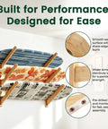Solid 3 Tier Bamboo Surfboard Rack for Wall Mount or Floor Stand displaying three surfboards with sturdy bamboo supports.